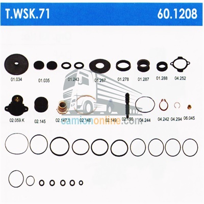 کیت تعمیری وزنه ای عقب تریلی مدل وابکو(پیستون 3 گوش) کد T.WSK.71